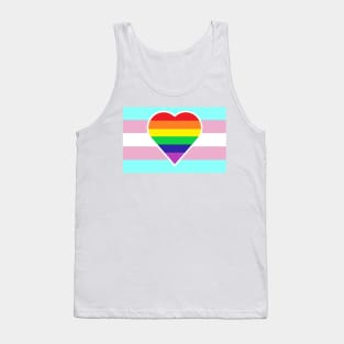 Transgender Pride Flag with Homosexual/Gay/Rainbow Heart Tank Top